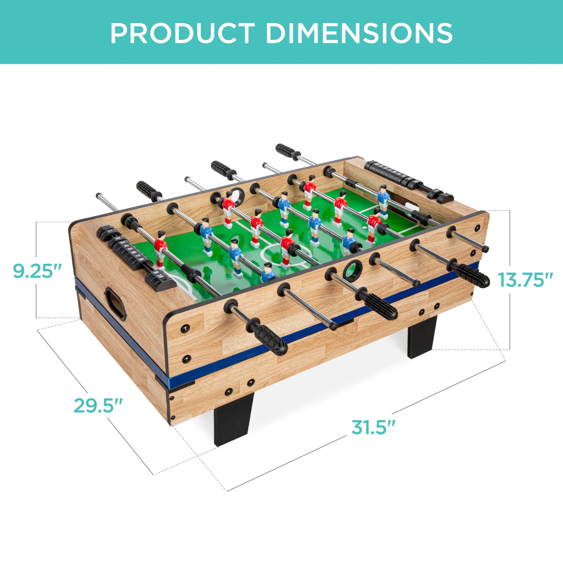 Best Choice Products - 4-in-1 Multi Game Table Set w/ Air Hockey, Table Tennis, Billiards, Foosball - Natural