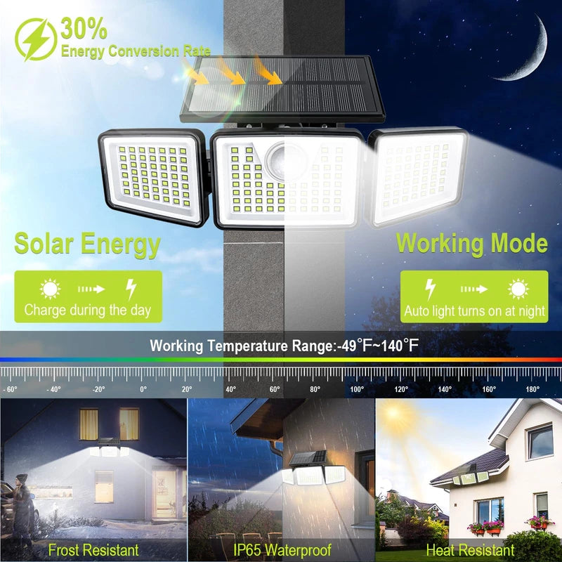 daphino 2500LM Solar Lights Outdoor with Motion Sensor