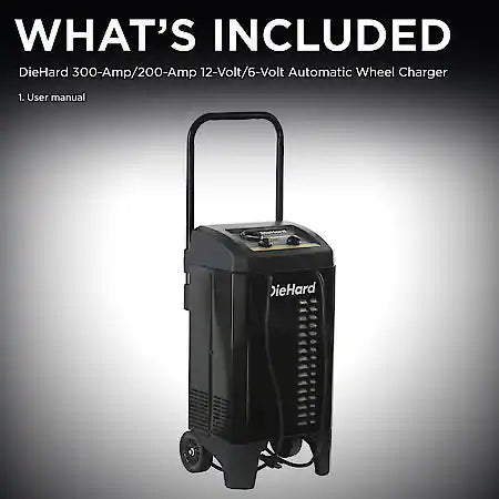 DieHard Gold 2-in-1 12V Manual Wheeled 6A Battery Charger, #DH0168