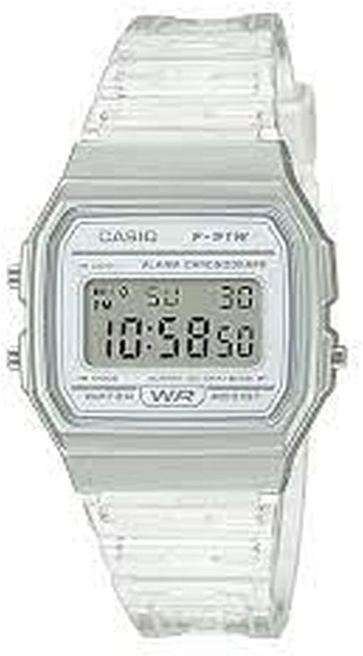 Casio Quartz Watch (NEW, OPEN BOX) with Resin Strap, Clear, 20 (Model: F-91WS-7CF)