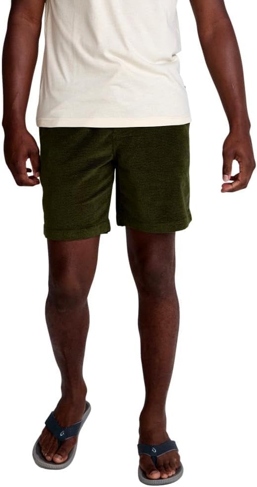 Howler Bros Men's Pressure Drop Cord Shorts - Grid/Dark Olive - Size 36