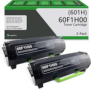 2 Pack 601H (60F1H00) Toner Cartridge Compatible with Lexmark MX310dn MX410de MX510de MX511de MX511dhe MX511dte MX610de MX611de MX611dhe MX611dte Toner Cartridge, 10000 Pages Black (NEW)