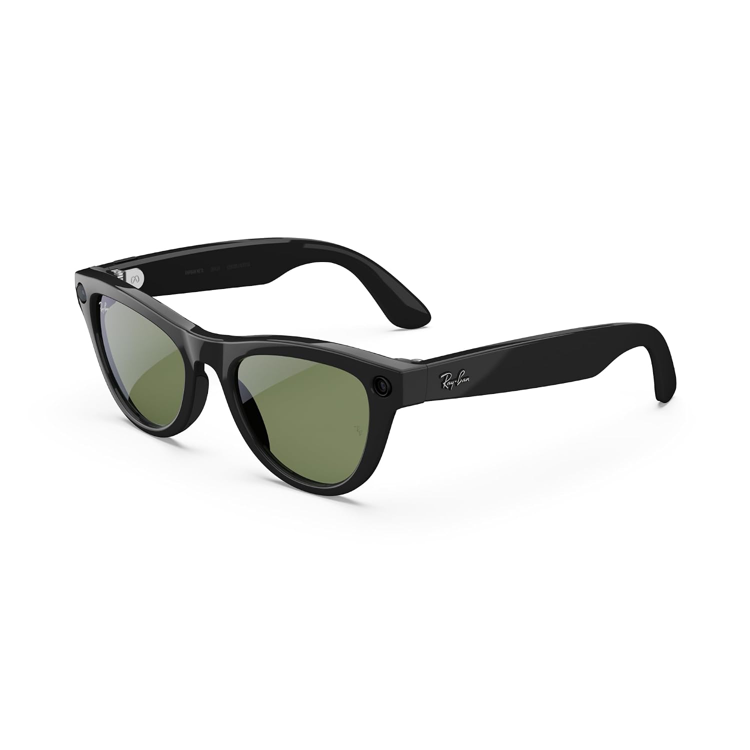 Ray-Ban Meta - Skyler (Gen 1) Smart AI Glasses for Men, Women - Camera, Audio, Video Recording - Green Lenses - Shiny Black