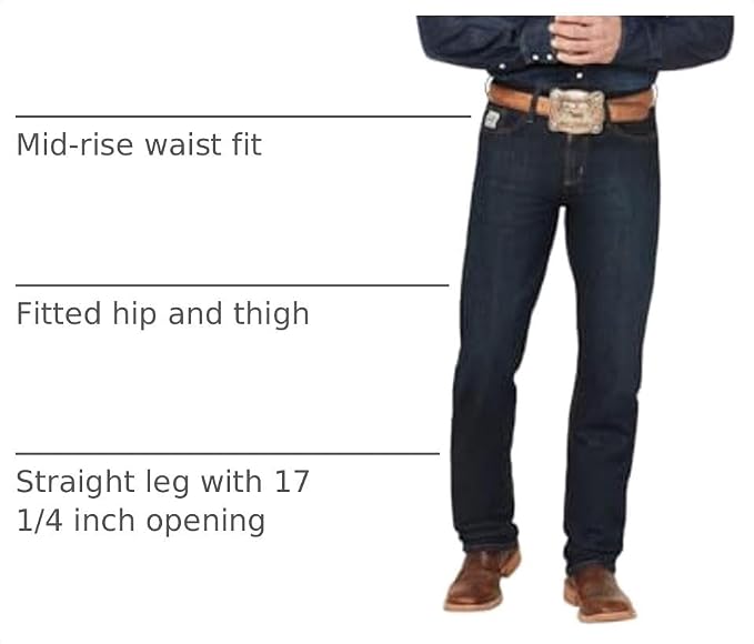 Cinch Men's Silver Label Dark Wash Slim Straight Jeans Dark Stone 32W x 30L