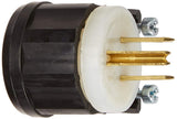 Straight Blade Angle Plug, 15 Amp, 125 Volt, Industrial Grade - Black & White / 10 Pack