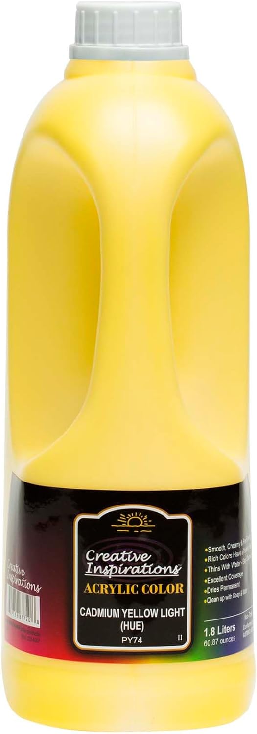 Creative Inspirations Acrylic Paint  - 1.8 Liter - Smooth & Creamy Consistency, Vibrant Pigmentation, Great Coverage for Artists - Clean Up with Soap & Water
