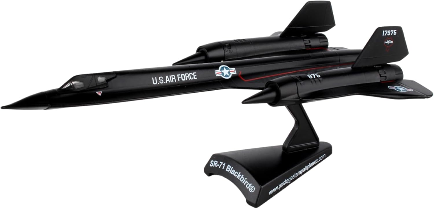 Daron Postage Stamp USAF SR-71 Blackbird Die-Cast Metal Model – 1:200 Scale