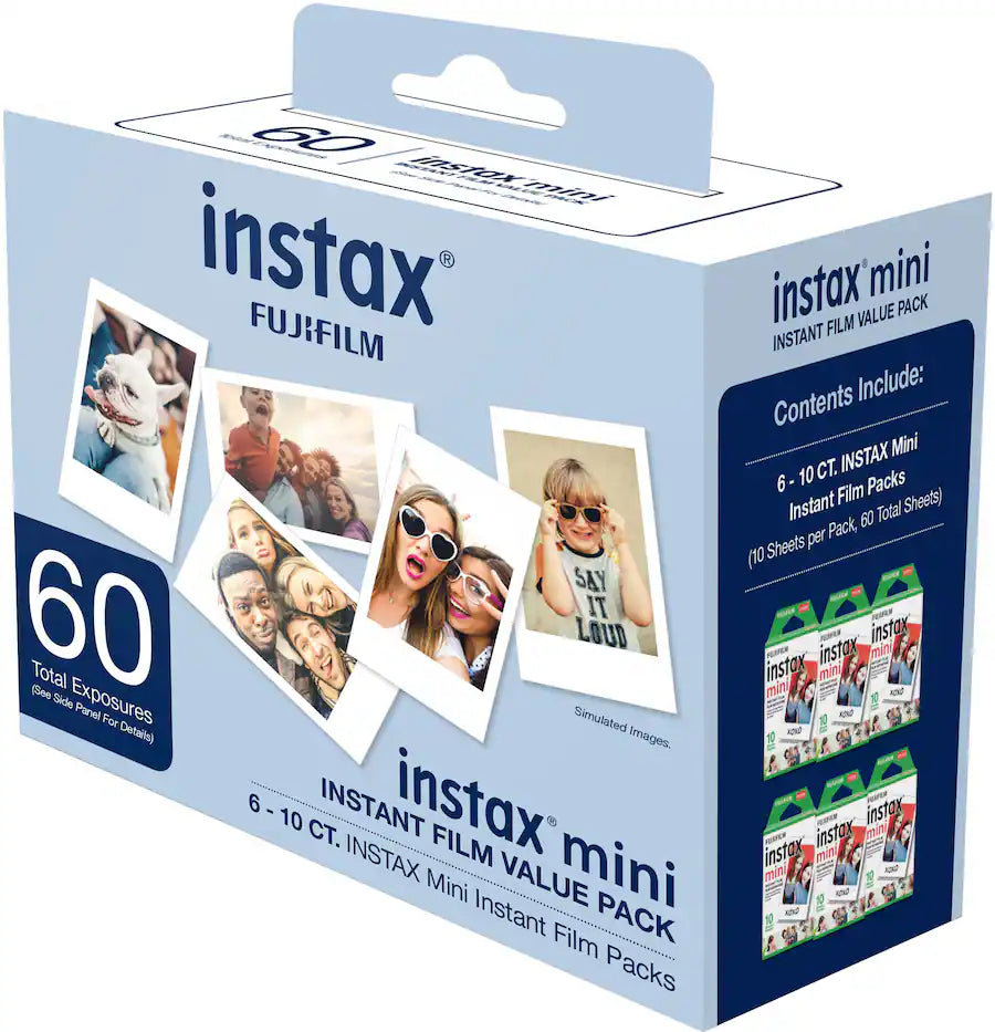 Fujifilm - Instax Mini Instant Film Value Pack - White (6 Pack)