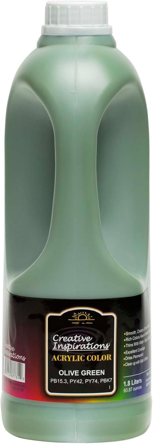 Creative Inspirations Acrylic Paint  - 1.8 Liter - Smooth & Creamy Consistency, Vibrant Pigmentation, Great Coverage for Artists - Clean Up with Soap & Water