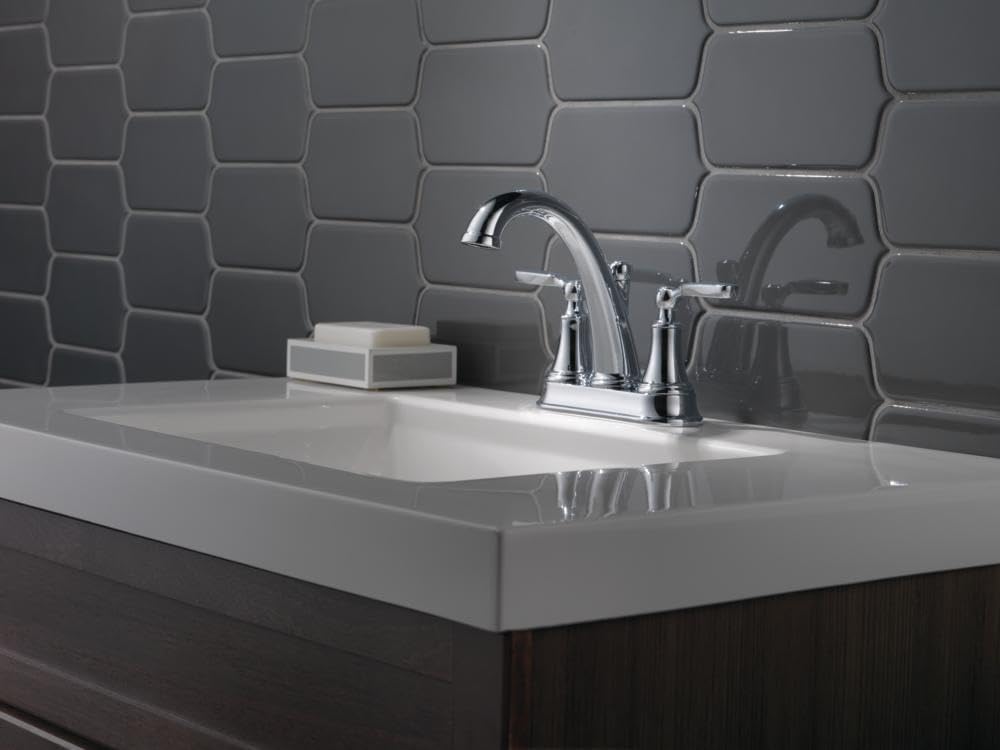 Delta Faucet Woodhurst Centerset Bathroom Faucet, Chrome 2-Handle Bathroom Faucet