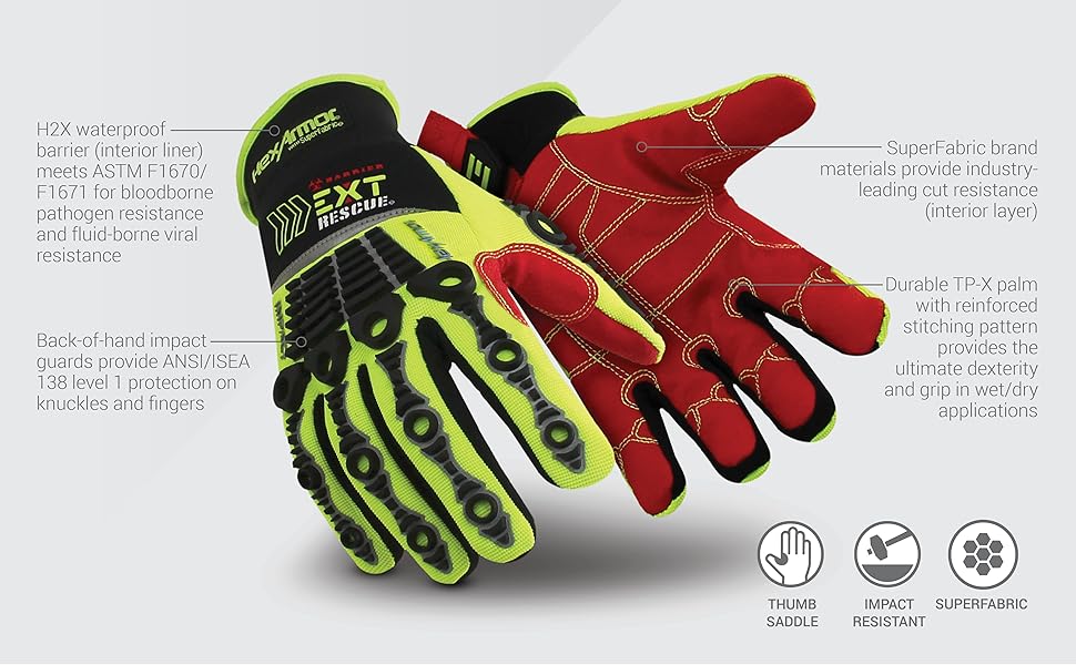 HexArmor Extrication & Rescue Safety Gloves - XL