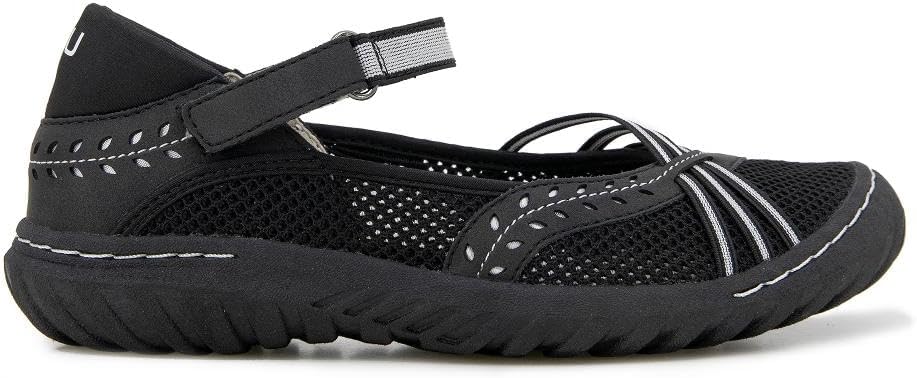 JBU by Jambu Women's Maya Water Ready Flat - Black/Off-White - 8M