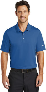 Nike Dri-FIT Vertical Mesh Polo with Custom Embroidery - Blue - Large