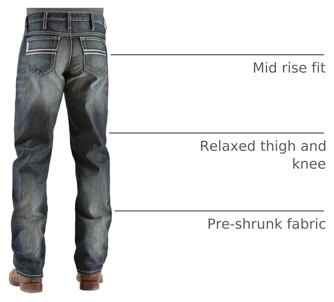 Cinch Men's White Label Relaxed Fit Jean, Hi Contrast Dark Rinse, 32W x 36L