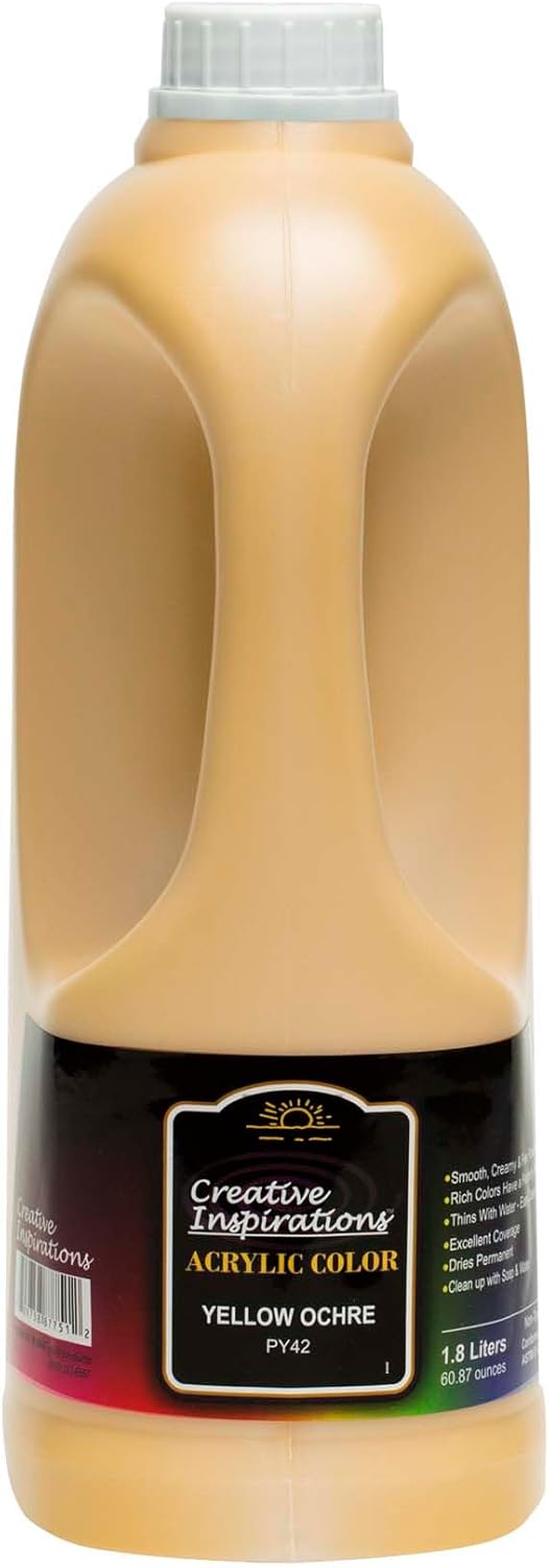Creative Inspirations Acrylic Paint  - 1.8 Liter - Smooth & Creamy Consistency, Vibrant Pigmentation, Great Coverage for Artists - Clean Up with Soap & Water