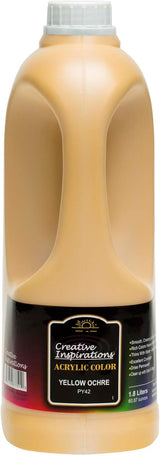 Creative Inspirations Acrylic Paint  - 1.8 Liter - Smooth & Creamy Consistency, Vibrant Pigmentation, Great Coverage for Artists - Clean Up with Soap & Water