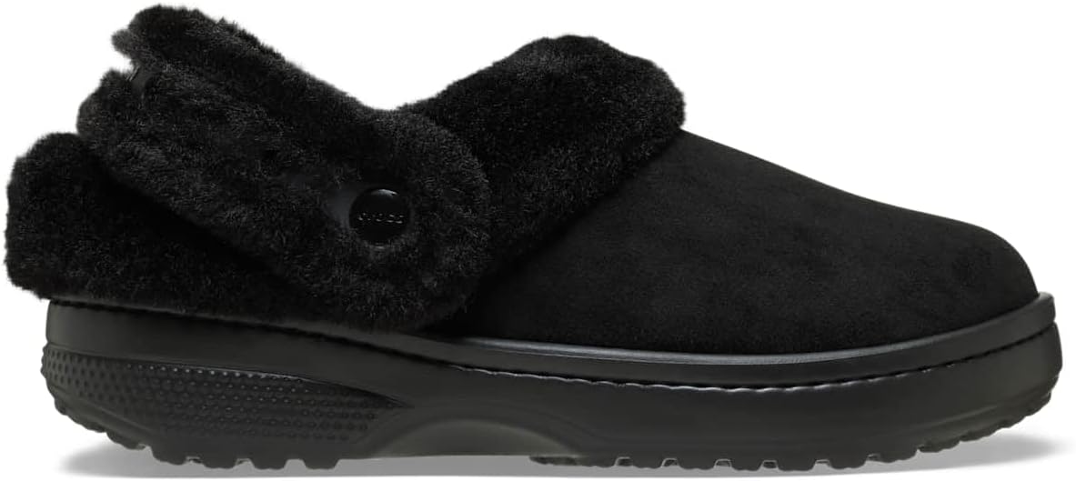 Crocs Unisex Classic Unfurgettable Clogs Black Vegan Suede Men 4, Women 6 Medium