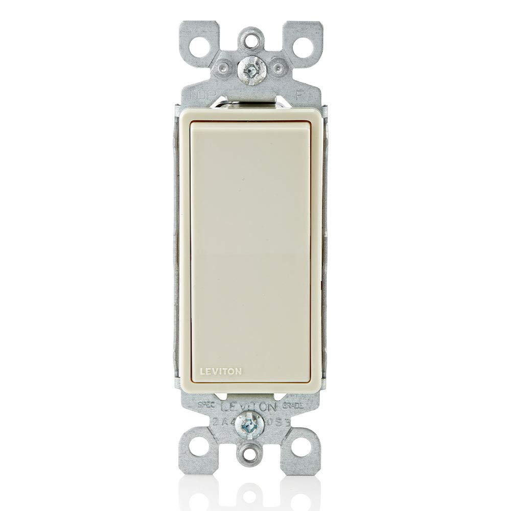 Leviton 15 Amp Decora Single-Pole Switch, Grounding, Light Almond (5601-2T) - 10 Pack