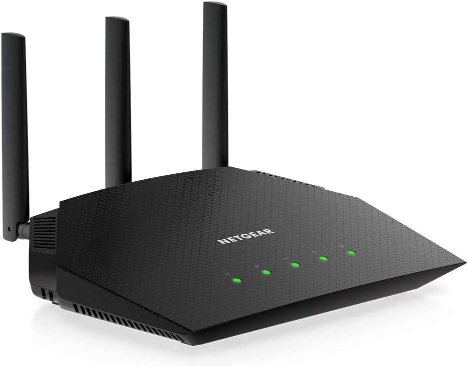 NETGEAR Nighthawk WiFi 6 Router (R6700AX) AX1800 1.8Gbps Wireless Speed – Dual-Band Gigabit Internet Router – Covers 1,500 sq. ft., 20 Devices – Built-in VPN, Gaming, Alexa Enabled (NEW, OPEN BOX)