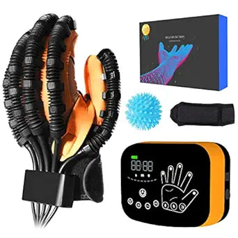 MZU New Version of Rehabilitation Robot Gloves, Hand Dysfunction Patient Training Device Stroke Hemiplegia, Finger Exerciser Hand Strengthener Finger Orthosis for Relief Cramps-NEW