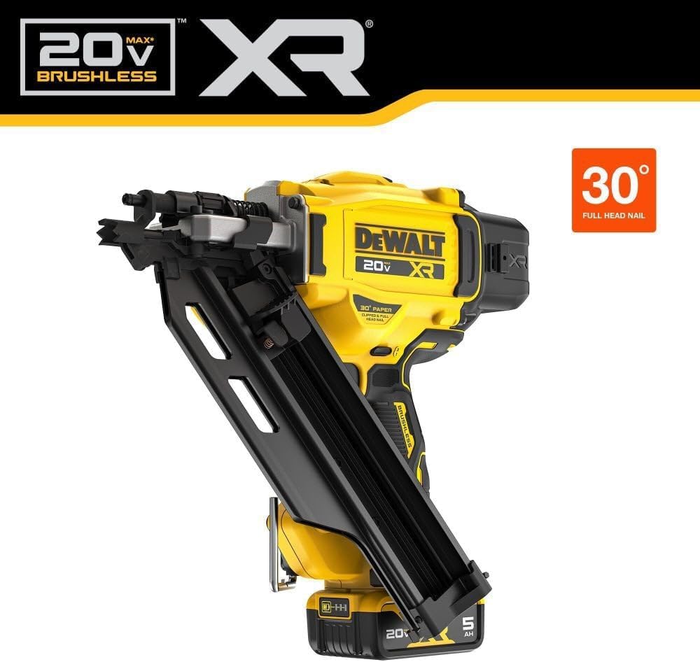 DEWALT 20-Volt 30° Cordless Framing Nailer Kit with 5.0 Ah Lithium-Ion Battery and Charger DCN930P1