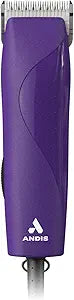 Andis 24820 EasyClip Professional-Animal 7-Piece Detachable Ceramic Blade Clipper Kit, Frustration Free Packaging, Corded Electric, Purple