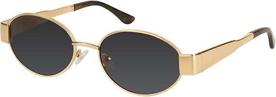 Mosanana Retro Designer Oval Metal Sunglasses for Women Trendy Style MS52364 (USED, OPEN BOX)