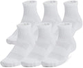Under Armour Unisex-Adult Training Cotton Quarter Socks 6 Pack - White - Large