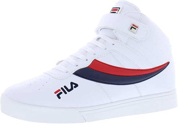 Fila Men's Vulc 13 Mid Lace Up Sneakers - White/Navy/Red - Size 9.5