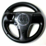 Restored Nintendo Wii Console (Black) - (Refurbished), Mario Kart, and Steering Wheel