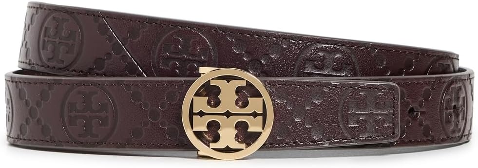 Tory Burch Women's 1" Miller T Monogram Leather Belt