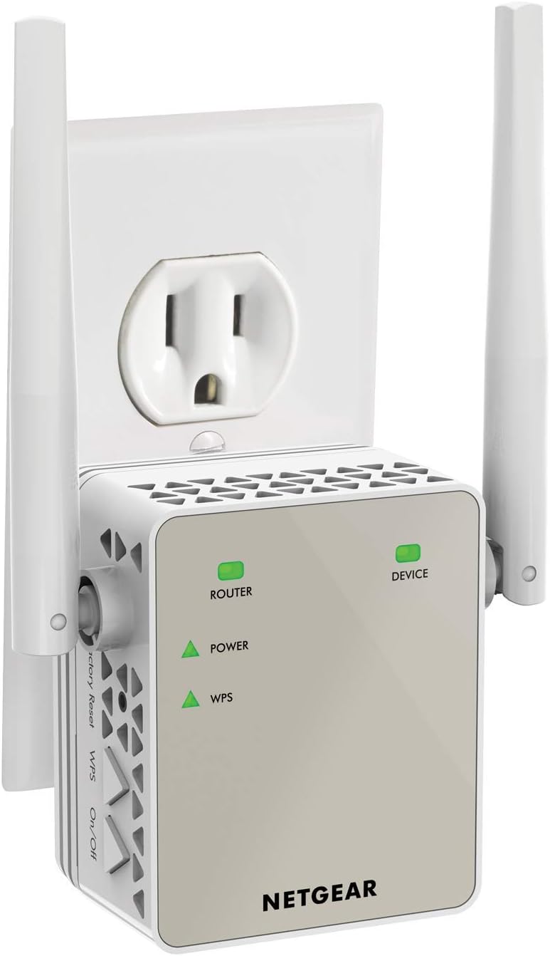 NETGEAR Wi-Fi Range Extender EX6120 - Coverage Up to 1500 Sq Ft and 25 Devices with AC1200 Dual Band Wireless Signal Booster & Repeater (Up to 1200Mbps Speed), and Compact Wall Plug Design, White    NEW