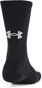 Under Armour Unisex-Adult Training Cotton Crew Socks 3 Pack - Black - Large