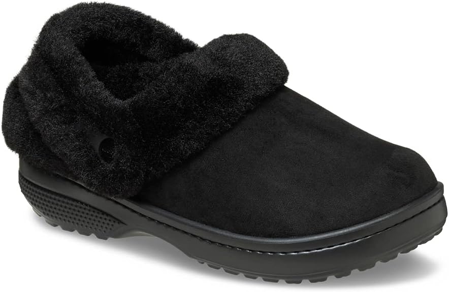 Crocs Unisex Classic Unfurgettable Clogs Black Vegan Suede Men 4, Women 6 Medium