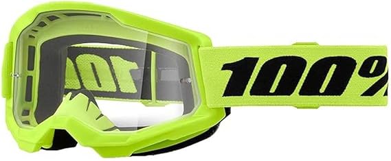 100% STRATA 2 Goggles Neon Yellow - Clear Lens