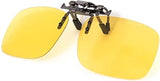 BLUE CUT Clip on Polarized Night Vision, Driving Sunglasses UV 400 Blocker To Wear Over Prescription Glasses (OPEN BOX)