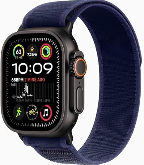 Apple Watch Ultra 2 [GPS + Cellular 49mm] - Black Titanium Case with Blue Trail Loop, M/L