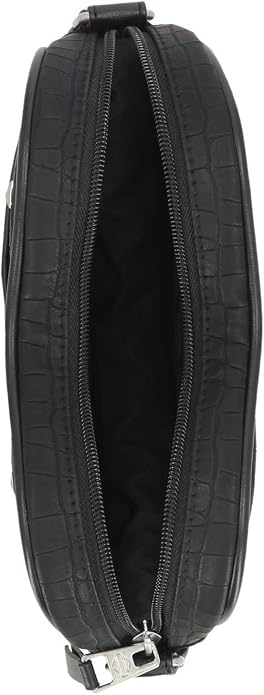 Harley-Davidson Women's Croco Studded Adjustable Crossbody Heart Purse - Black - Item # MHW202/08