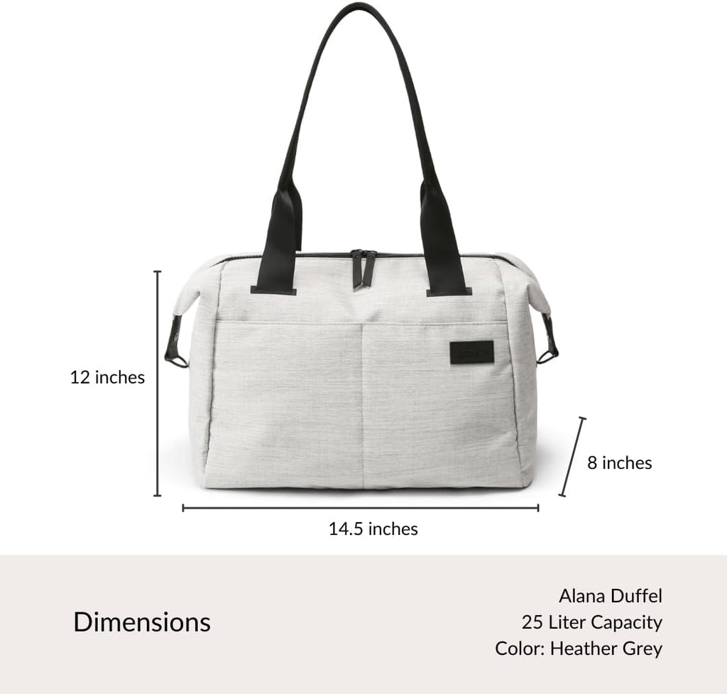 Vooray Alana Duffle Bag with Padded Laptop Sleeve, 25L, Heather Grey
