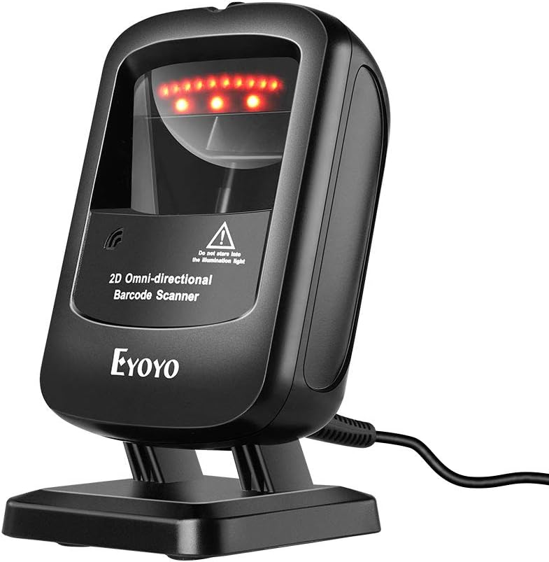 Eyoyo Omnidirectional Handsfree 2D 1D Wired Desktop Barcode Scanner