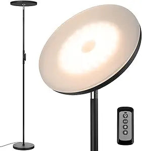 JOOFO Floor Lamp,30W/2400LM Sky LED Modern Torchiere 3 Color Temperatures Super Bright-Tall Standing Pole Light with Remote & Touch Control for Living Room,Bed Room,Office