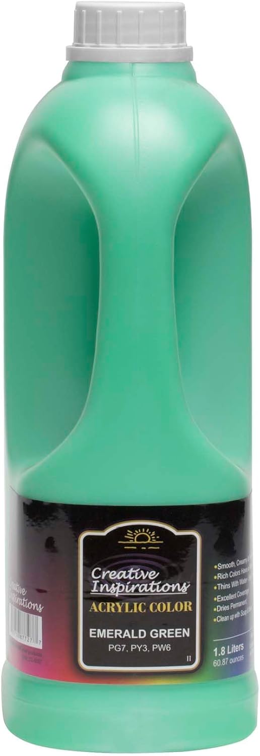 Creative Inspirations Acrylic Paint  - 1.8 Liter - Smooth & Creamy Consistency, Vibrant Pigmentation, Great Coverage for Artists - Clean Up with Soap & Water