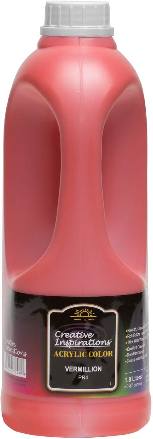 Creative Inspirations Acrylic Paint  - 1.8 Liter - Smooth & Creamy Consistency, Vibrant Pigmentation, Great Coverage for Artists - Clean Up with Soap & Water