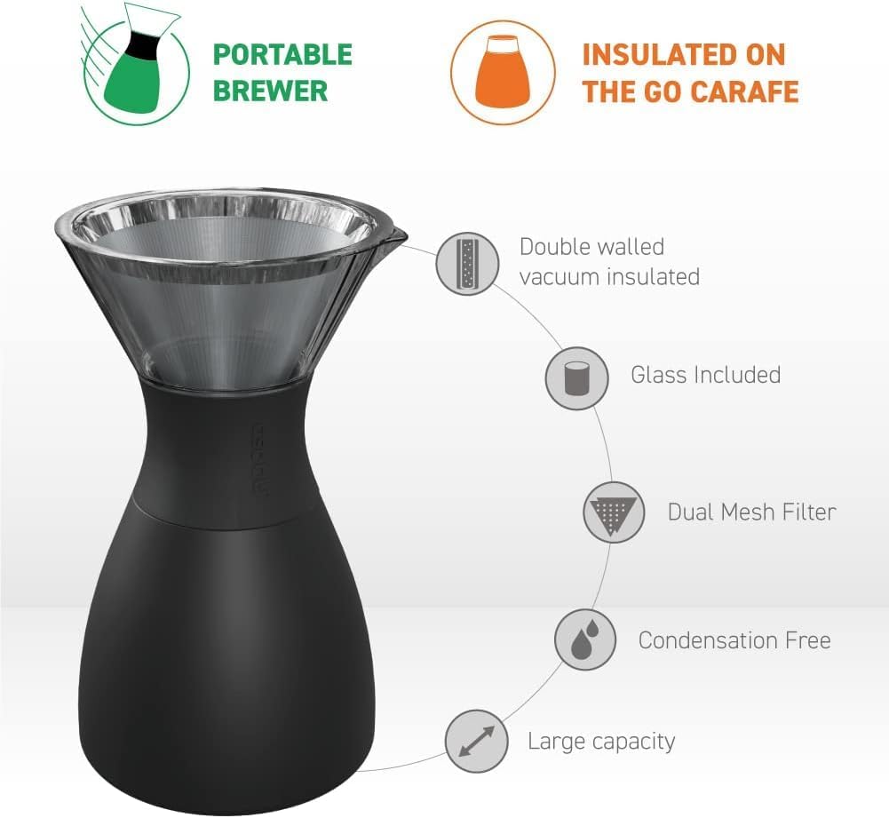 asobu Insulated Pour Over Coffee Maker Copper/Black