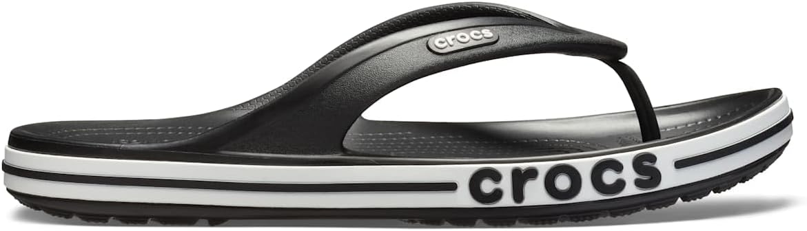 CROCS Unisex Bayaband Flip Flop - Black/White - W9/M7