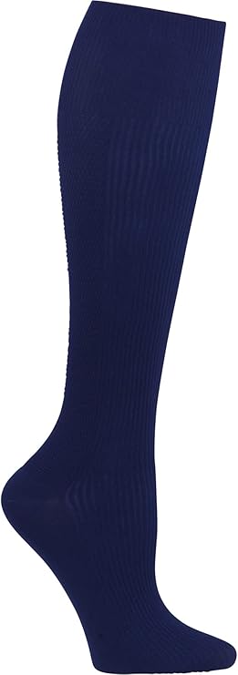 Cherokee Men's & Women's Gradient Compression Socks | Knee-High Support | 8-12 mmHg | 4 Pairs Navy