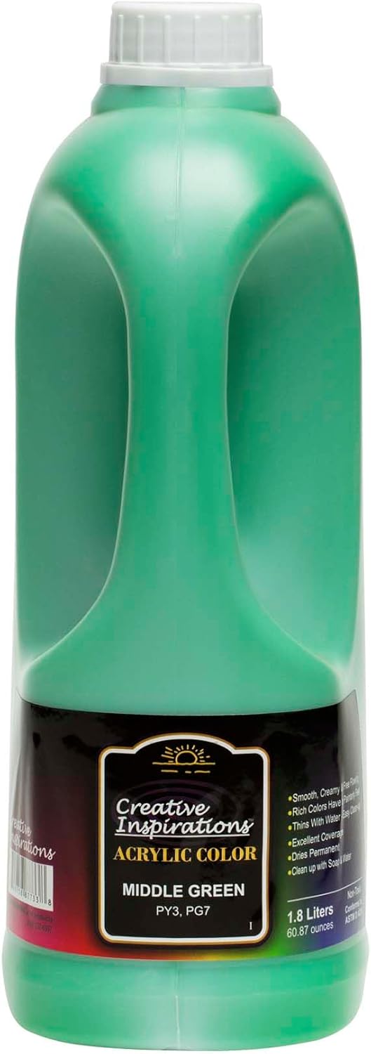Creative Inspirations Acrylic Paint  - 1.8 Liter - Smooth & Creamy Consistency, Vibrant Pigmentation, Great Coverage for Artists - Clean Up with Soap & Water