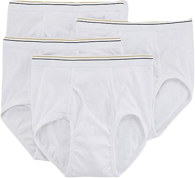 Stafford 4 Pack 100% Cotton Full-Cut Briefs White SIZE 32/MEDIUM