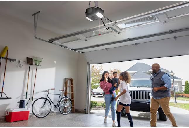 Industrial Design 1-1/4 HP Smart Belt Garage Door Opener with LED Lighting and Battery Backup