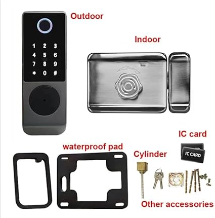 Waterproof Outdoor Gate Smart Rim Lock Digital Wifi Fingerprint Electric Electronic Smart Door Lock (OPEN BOX)